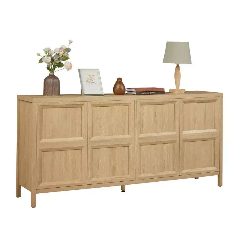 Buffet moderne Zeus & Ruta 67 avec portes Tip-On, charnières à fermeture amortie et fixation murale anti-basculement