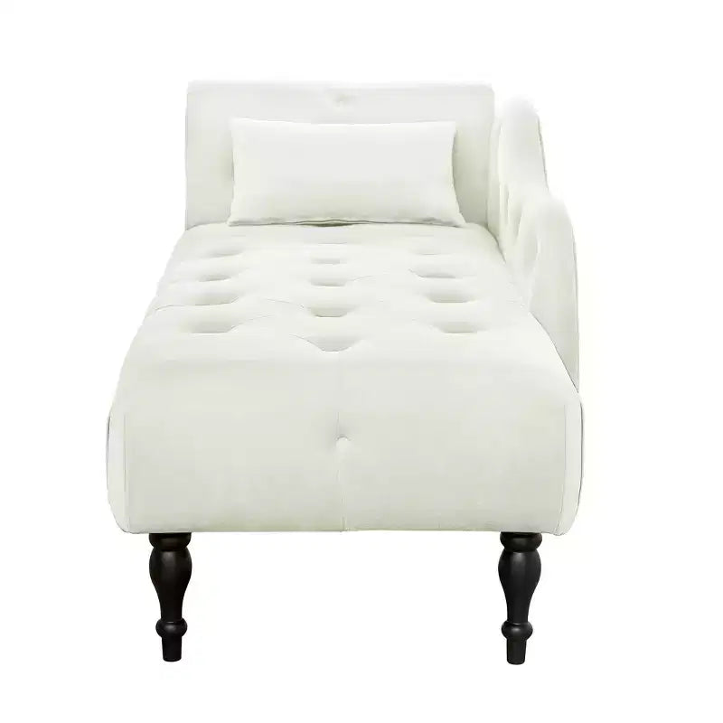 GDFStudio Aijia Moderne 61 Chaise longue en velours avec accoudoir gauche, capitonnage et 1 oreiller