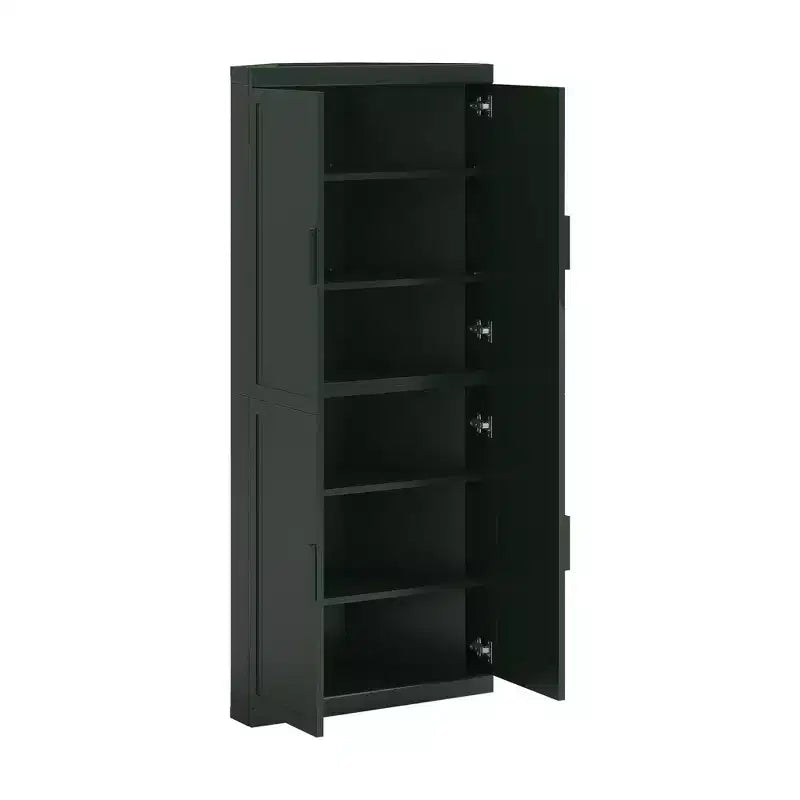 Meuble d'angle Dovelina avec étagères réglables, buffet, meuble à vin, meuble de cuisine et de salle à manger avec portes en bois - 31H x 31L, 36H x 31L