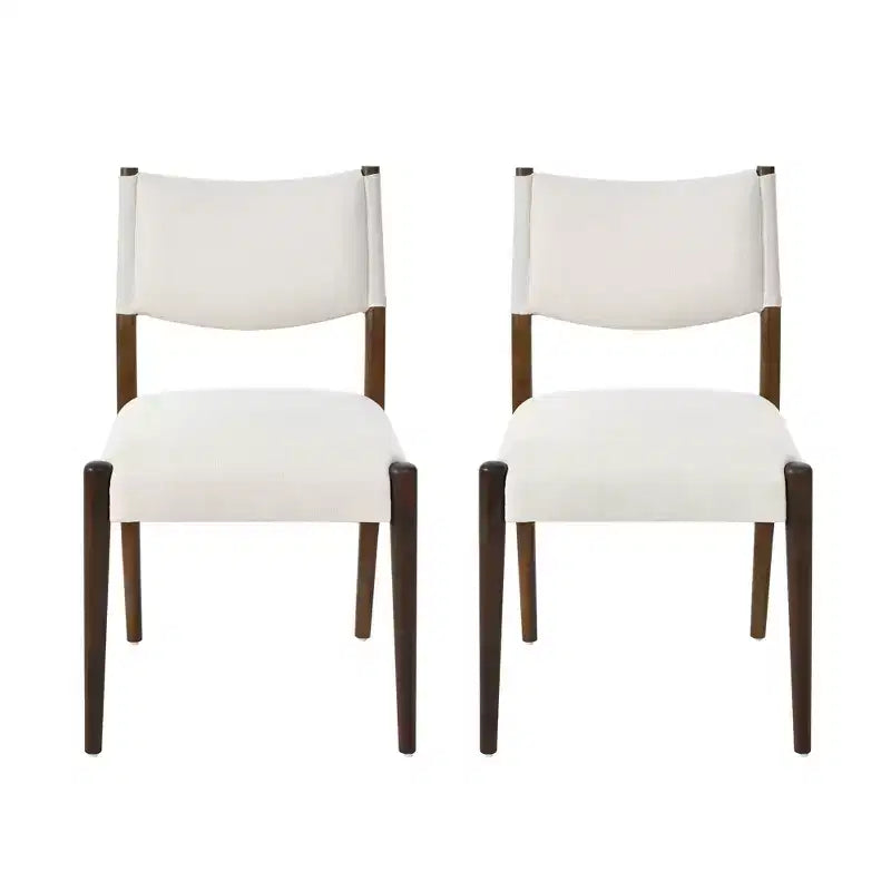 GDFStudio Benson Chaises de salle à manger modernes rembourrées en bois d'hévéa (Lot de 2)