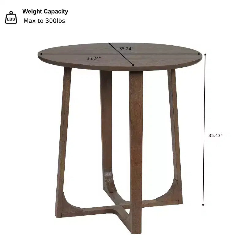 Christopher Knight Home Kenta Table de bar ronde moderne en bois d'hévéa de 89 cm de hauteur avec piètement géométrique à plusieurs pieds