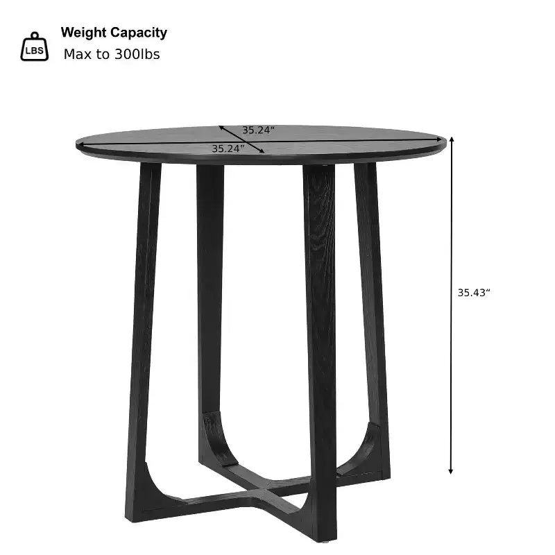 Christopher Knight Home Kenta Table de bar ronde moderne en bois d'hévéa de 89 cm de hauteur avec piètement géométrique à plusieurs pieds
