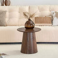 Fun little toys brand Walnut wood grain medium density fiberboard circular coffee table - diameter 19.6 inches, height 18.8 inches walnut wood