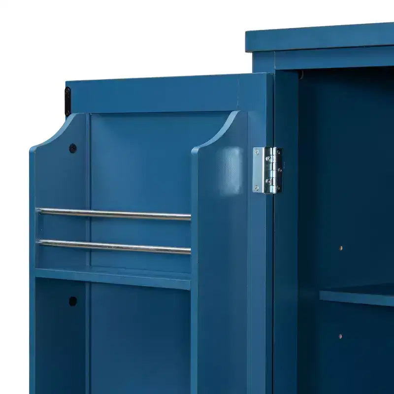 Garde-manger de cuisine autoportant de 74,8H, Armoire de rangement de style ferme avec étagères de porte, étagères réglables, plateaux coulissants et tiroirs - ModernLuxe