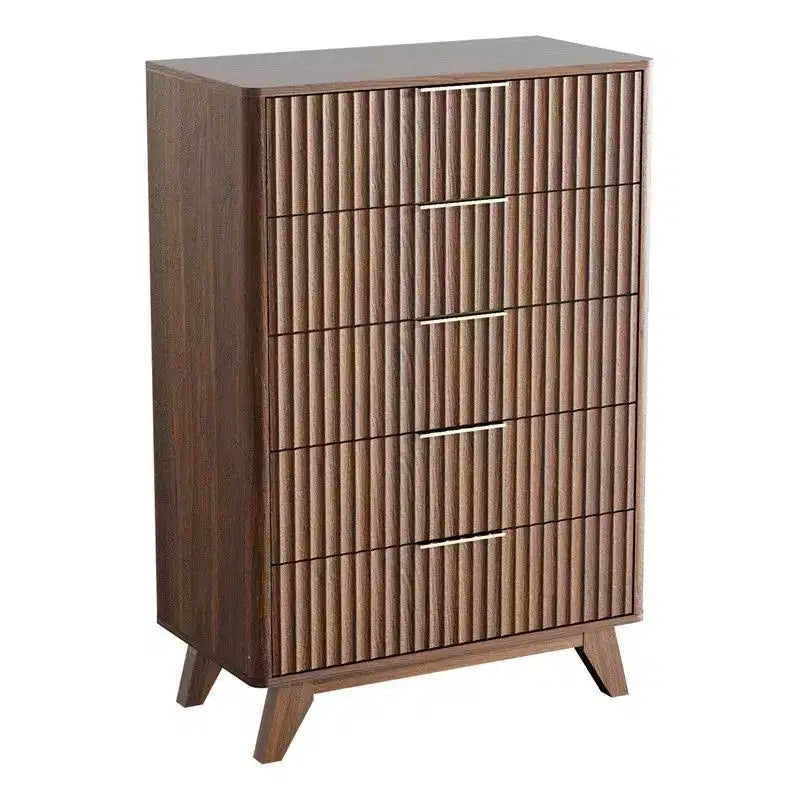 Karl Home Commode 5 Tiroirs Grille Panneaux de Particules P2 Panneaux de Fibres 30 po L.