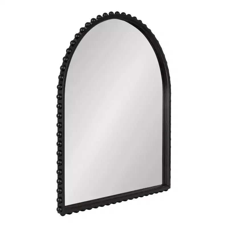 Kate and Laurel Beadbrook Arched Wall Mirror, Black, 28x32