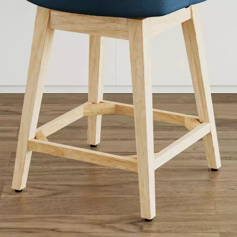 Tabourets de bar à hauteur de comptoir Dyonery en bois avec repose-pieds carré