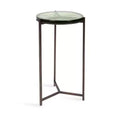 Kate and Laurel Aguilar Glass and Metal Side Table, Green and Bronze, 13x13x24