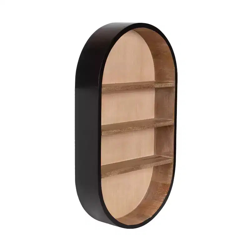 Kate and Laurel Hutton Wood Capsule Wall Shelf, Natural, 16x28