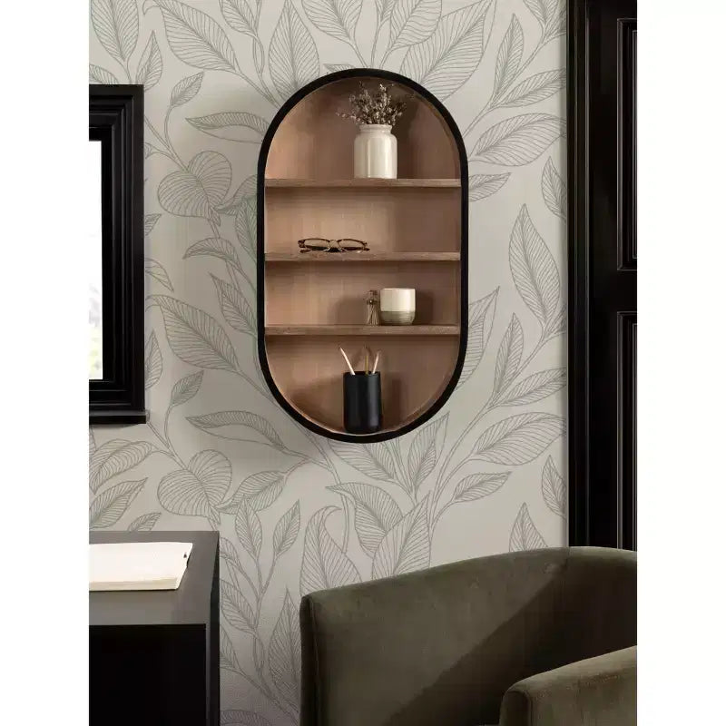 Étagère murale capsule en bois Kate et Laurel Hutton, Naturel, 16x28