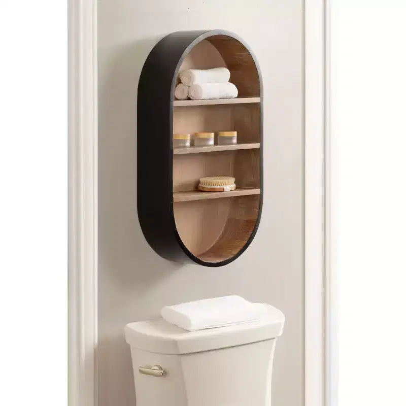 Étagère murale capsule en bois Kate et Laurel Hutton, Naturel, 16x28