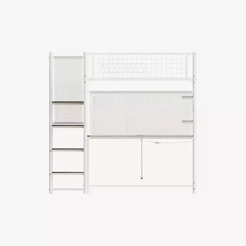 Lit mezzanine Luxystar en métal avec bureau intégré, étagères de rangement et éclairage pour chambre et dortoir,
