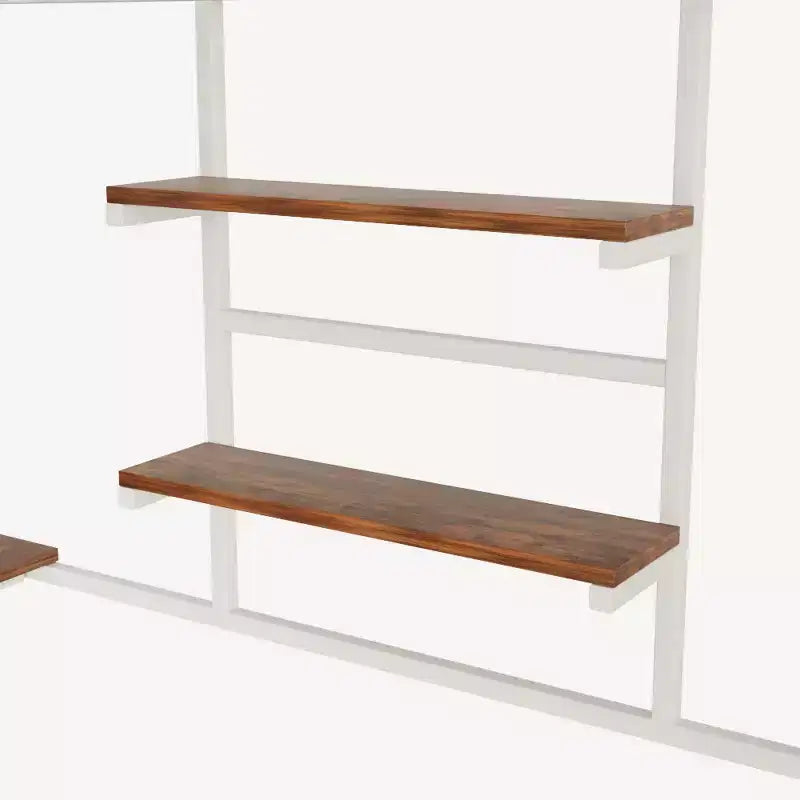 Lit mezzanine Luxystar en métal avec bureau intégré, étagères de rangement et éclairage pour chambre et dortoir,