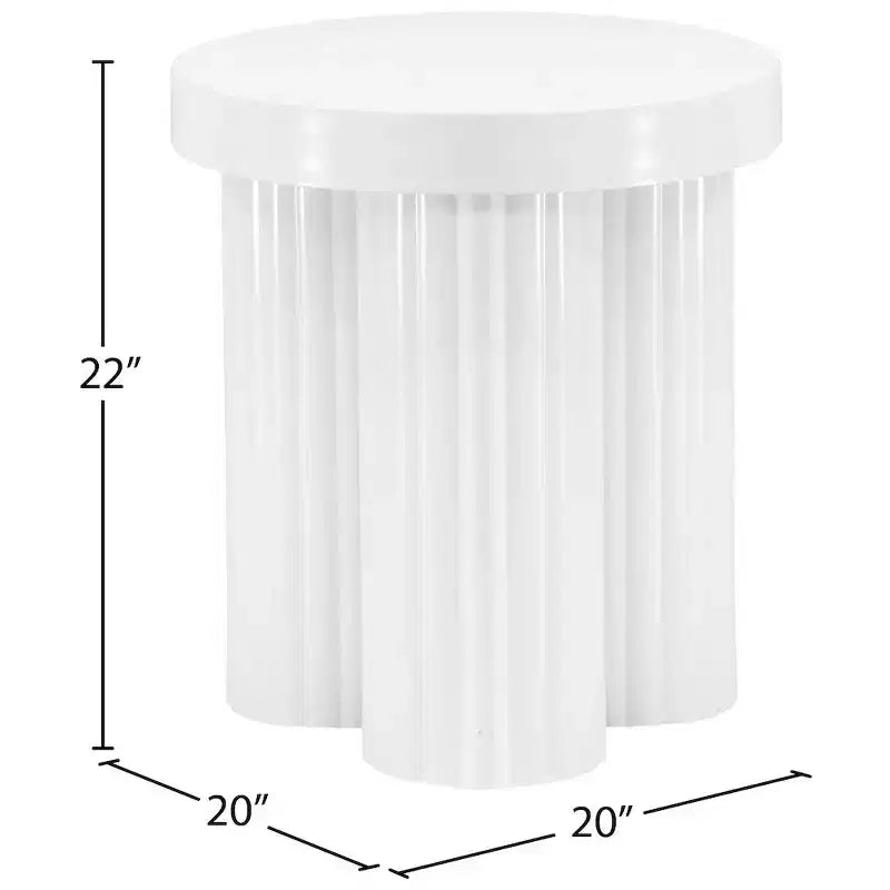 Table d'appoint Meridian Furniture Rhodes blanche