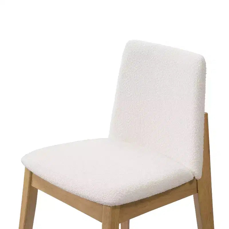 Chaises de salle à manger ModernLuxe, chaises d'appoint sans accoudoirs en bois d'hévéa avec siège rembourré - Lot de 2