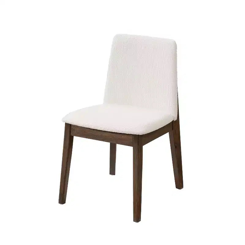 Chaises de salle à manger ModernLuxe, chaises d'appoint sans accoudoirs en bois d'hévéa avec siège rembourré - Lot de 2