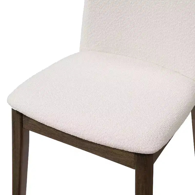 Chaises de salle à manger ModernLuxe, chaises d'appoint sans accoudoirs en bois d'hévéa avec siège rembourré - Lot de 2