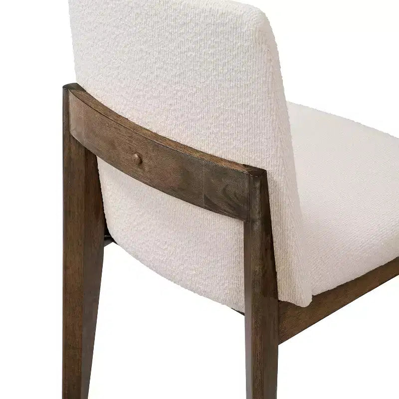 Chaises de salle à manger ModernLuxe, chaises d'appoint sans accoudoirs en bois d'hévéa avec siège rembourré - Lot de 2