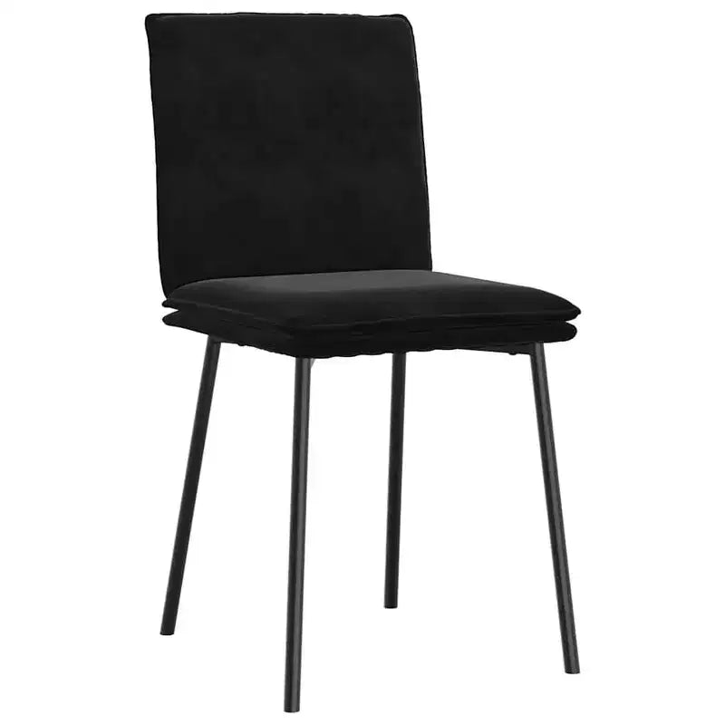 vidaXL Chaises de salle à manger, 4 pcs, velours noir, contreplaqué, métal