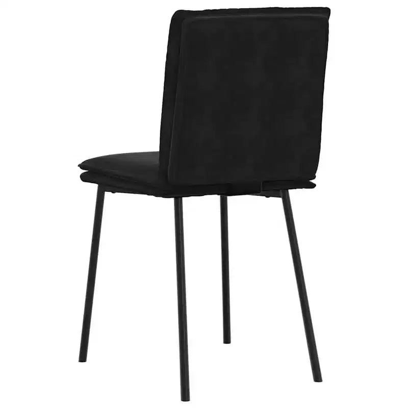 vidaXL Chaises de salle à manger, 4 pcs, velours noir, contreplaqué, métal