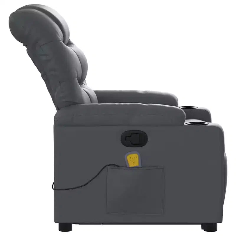 vidaXL Fauteuil inclinable de massage à levier noir