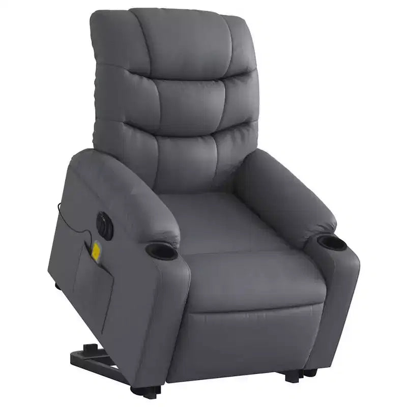 vidaXL Fauteuil inclinable de massage à levier noir