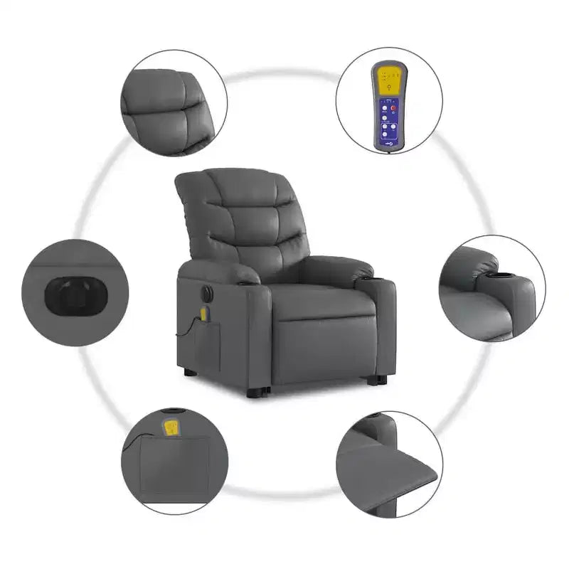 vidaXL Fauteuil inclinable de massage à levier noir