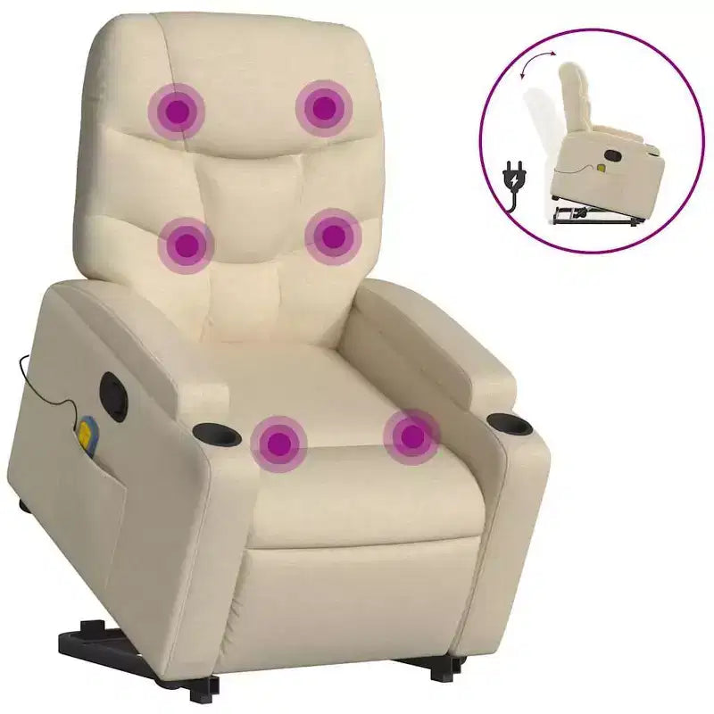 vidaXL Fauteuil inclinable de massage avec fonction releveur Gris clair