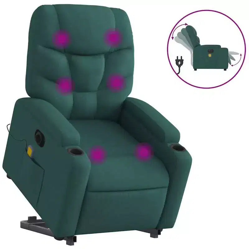 vidaXL Fauteuil inclinable de massage avec fonction releveur Gris clair