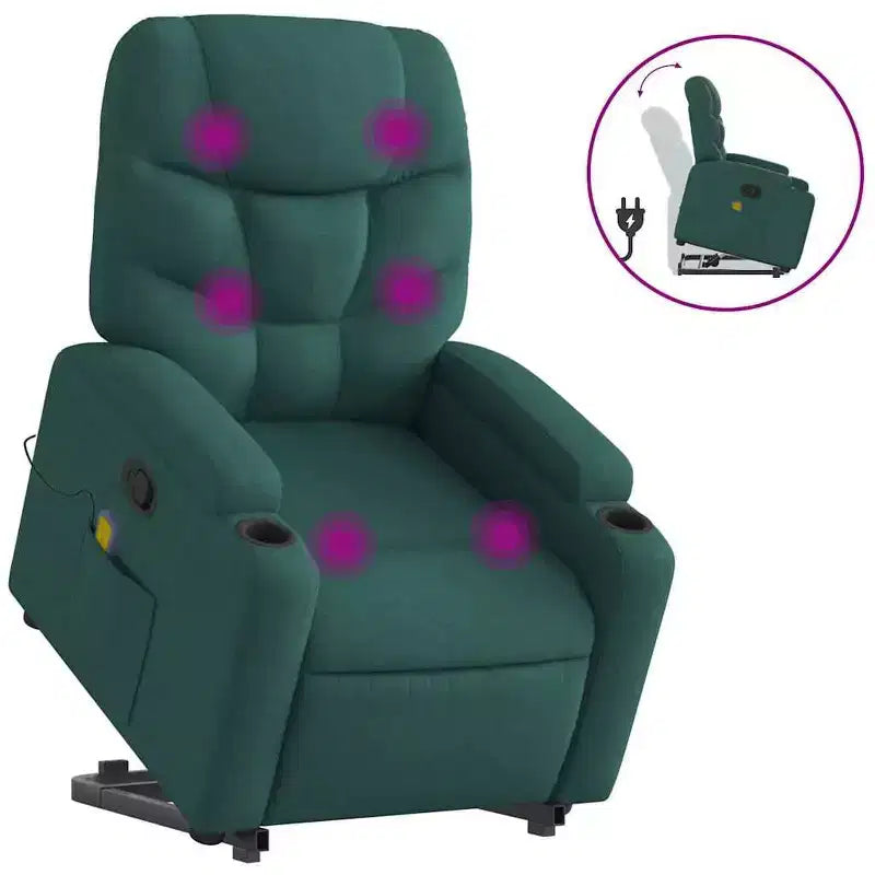 vidaXL Fauteuil inclinable de massage avec fonction releveur Gris clair