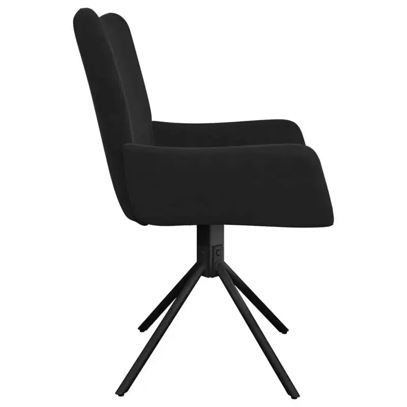 vidaXL Chaises pivotantes de salle à manger 2 pcs Velours noir
