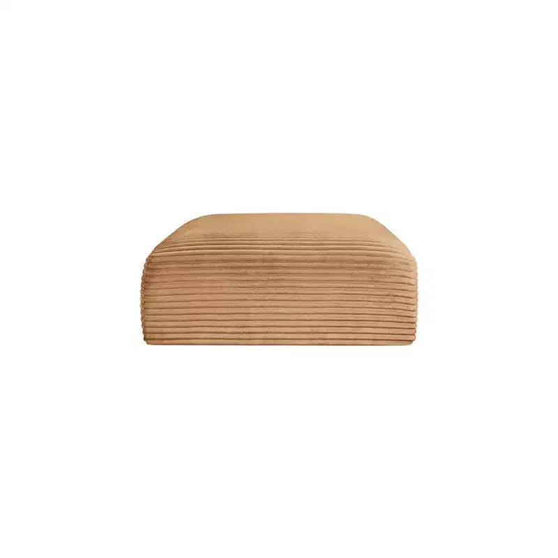 Meridian Furniture Pouf en tissu performant Shaggy Corduroy