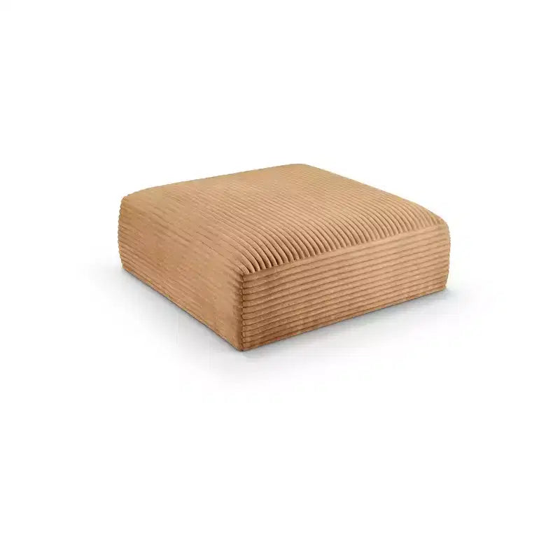 Meridian Furniture Pouf en tissu performant Shaggy Corduroy