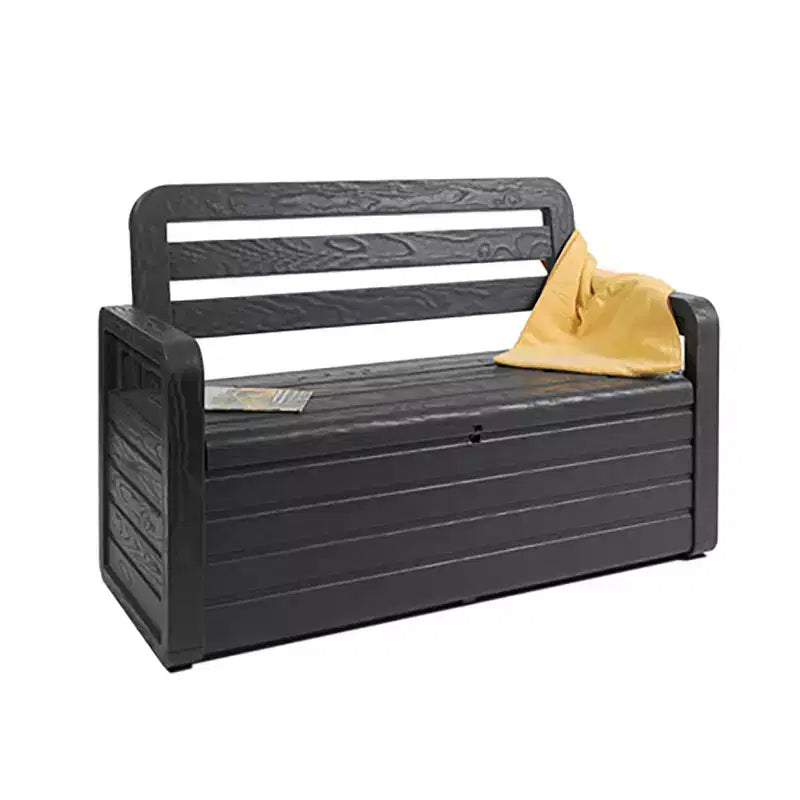 Toomax Foreverspring Coffre Banc 265 L en anthracite résistant aux intempéries et aux UV pour meubles de terrasse, de piscine et rangement extérieur