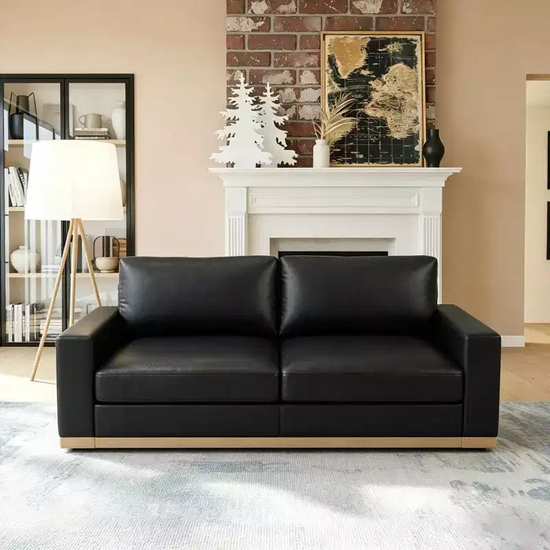Canapé modulable Dyonery Deep Seat pour salon, structure en bois massif, coussins à ressorts, housses amovibles, assemblage facile pour petits espaces