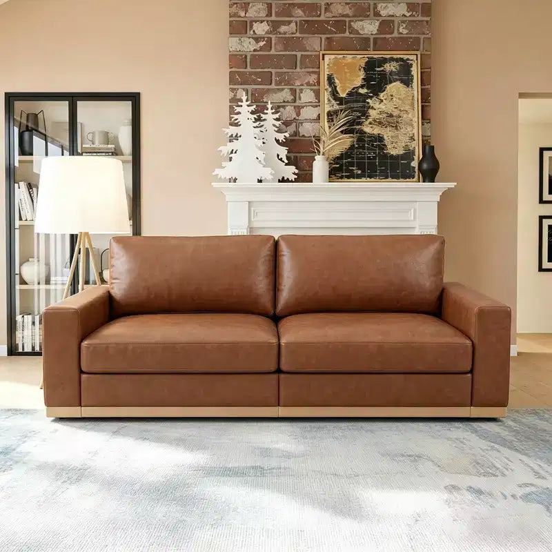 Canapé modulable Dyonery Deep Seat pour salon, structure en bois massif, coussins à ressorts, housses amovibles, assemblage facile pour petits espaces