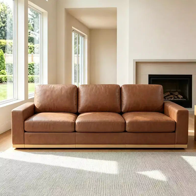 Canapé modulable Dyonery Deep Seat pour salon, structure en bois massif, coussins à ressorts, housses amovibles, assemblage facile pour petits espaces