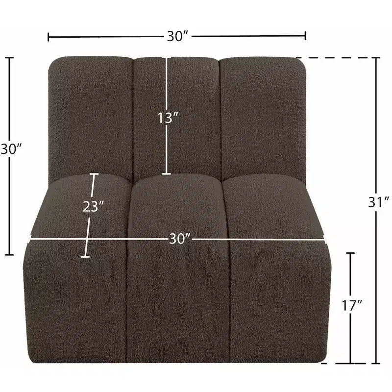 Chaise droite en tissu bouclé Arc Meridian Furniture