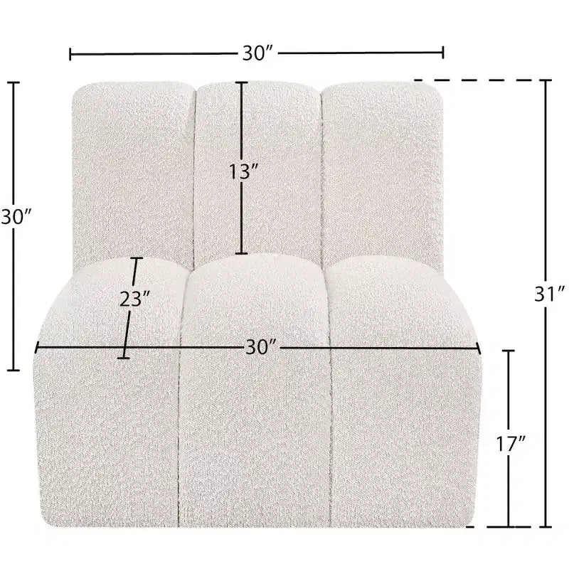 Chaise droite en tissu bouclé Arc Meridian Furniture