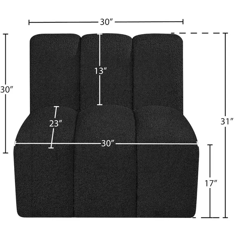 Chaise droite en tissu bouclé Arc Meridian Furniture