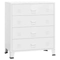 vidaXL Drawer Cabinet White Metal Medium Drawer Cabinet Rectangular