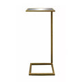 HomeRoots 27 Brass And Silver Mirrored Square Mirrored End Table