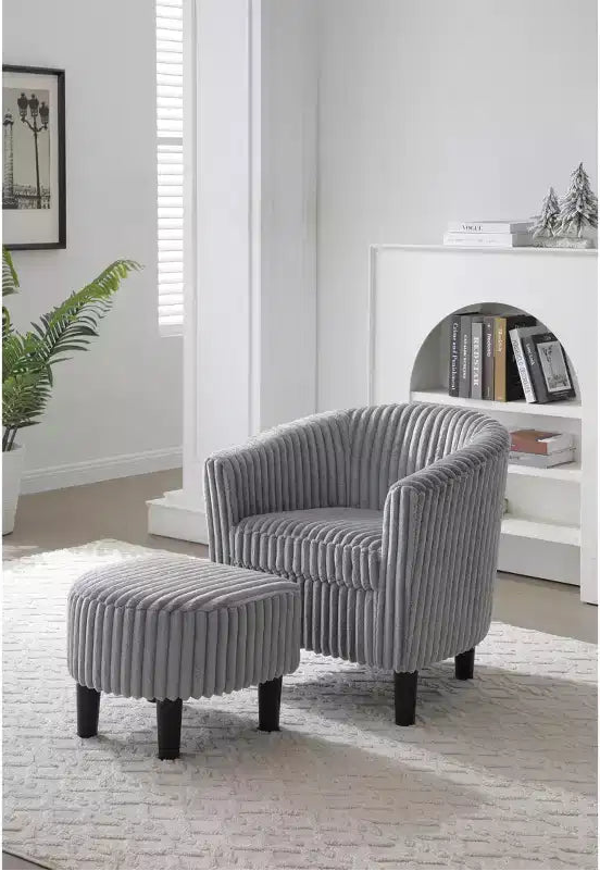 Fauteuil d'appoint en polyester Passion Furniture Salem avec ottoman