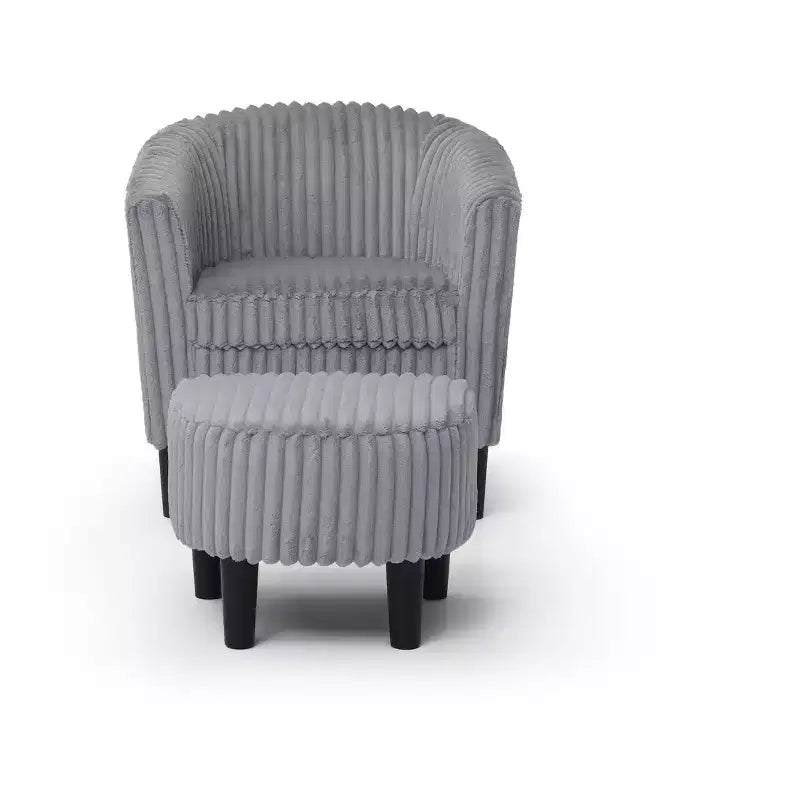 Passion Furniture Salem Polyester Accent Chair with Ottoman