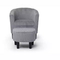 Passion Furniture Salem Polyester Accent Chair with Ottoman