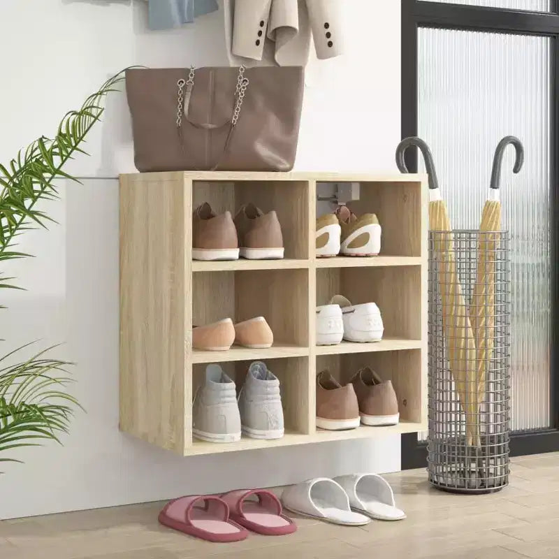 vidaXL Meuble à chaussures Chêne sonoma Bois d'ingénierie Meuble à chaussures moyen