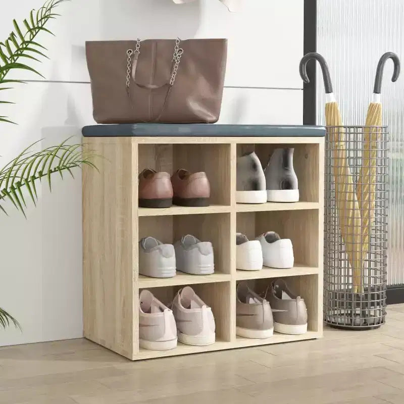 vidaXL Meuble à chaussures Chêne sonoma Bois d'ingénierie Meuble à chaussures moyen