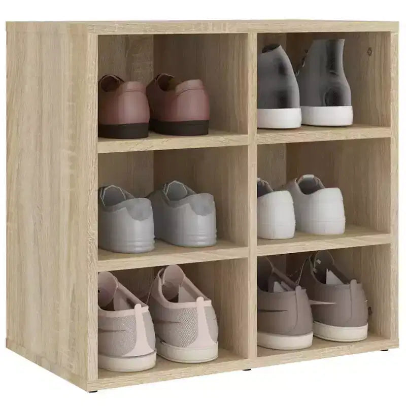 vidaXL Meuble à chaussures Chêne sonoma Bois d'ingénierie Meuble à chaussures moyen