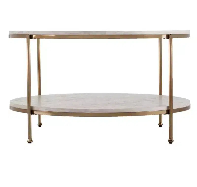 HomeRoots 33 White Solid Manufactured Wood And Metal Square Coffee Table
