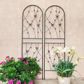 MAYEERTY 2-Pack 71x19.7in Metal Garden Trellis - Rustproof, Butterfly Decoration Black, for Outdoor Climbing Plants